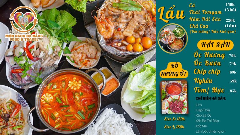 Menu lẩu Thái Đà Nẵng của Thái Food